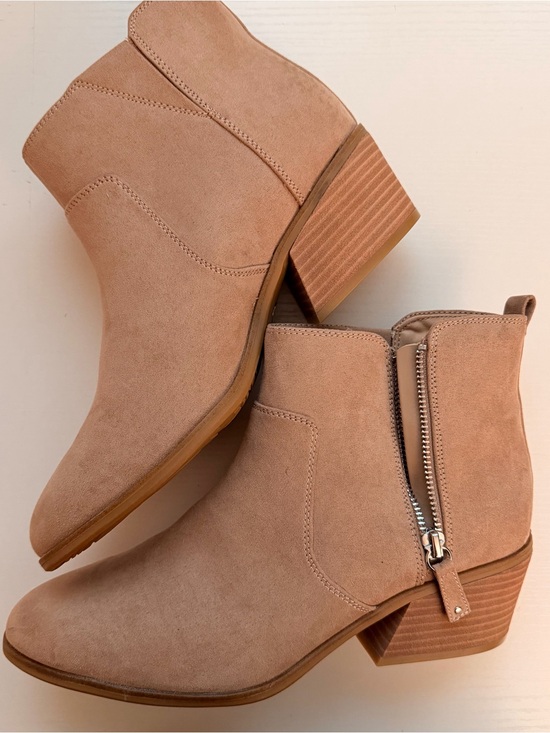 Dr. Scholl's Shoes - Dr. Scholl’s Lawless Ankle Boots Tan Suede Block Heel Women’s Size 10